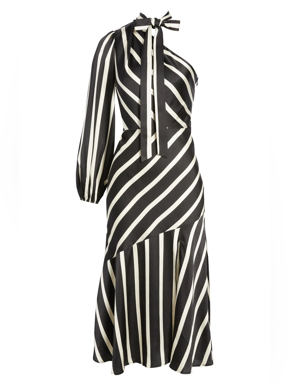 NWT Sam Edelman Black and Cream Striped Maxi Dress